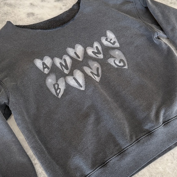 Anine Bing Charcoal Gray Crew Neck Sweater - Picture 3 of 8